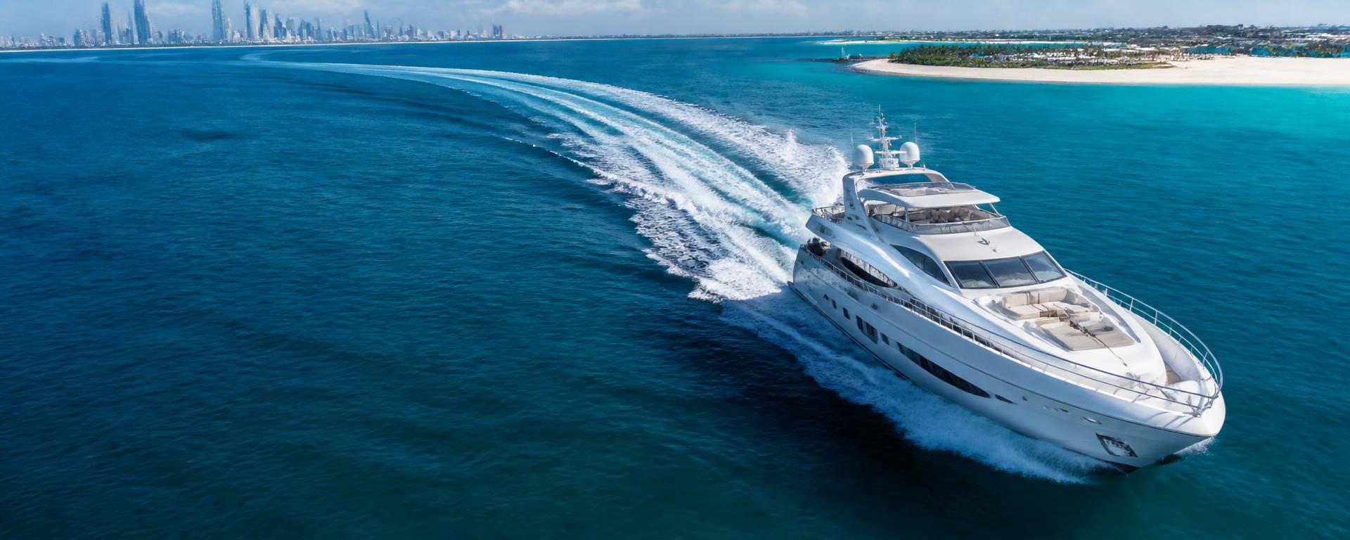 Superyacht cruising across UAE waters